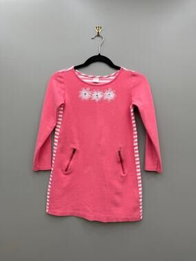 Gymboree Girls Pink Stripe Flower Embroidered Dress Size 10